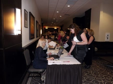 Skyline employees run the reception desk at the Gala