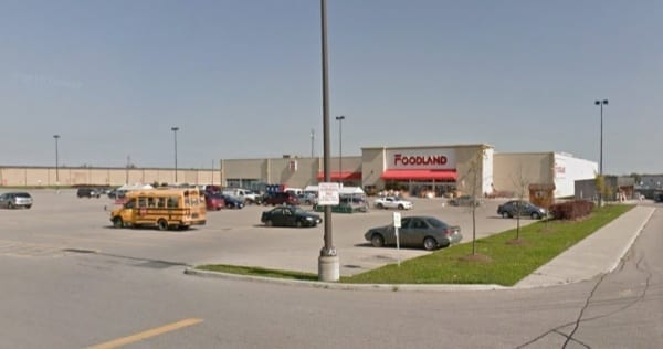 Retail plaza with Foodland grocery store