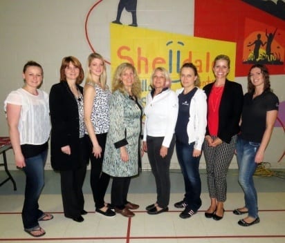 Eight Skyliners pose at the Shelldale Annual Volunteer Dinner