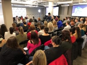 A room full of Skyliners listen to Women Leaders