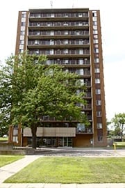 Fourteen storey apartment building