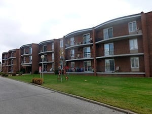 Three storey apartment building